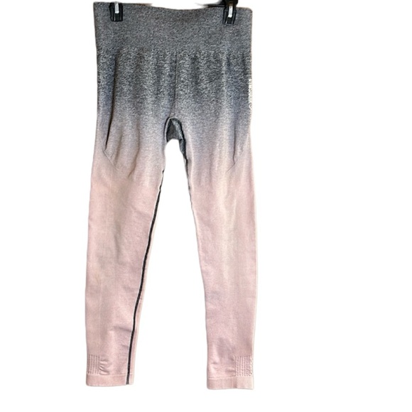 Gymshark Ombré Grey to Pink Workout Leggings Tights New without Tags - Picture 1 of 7